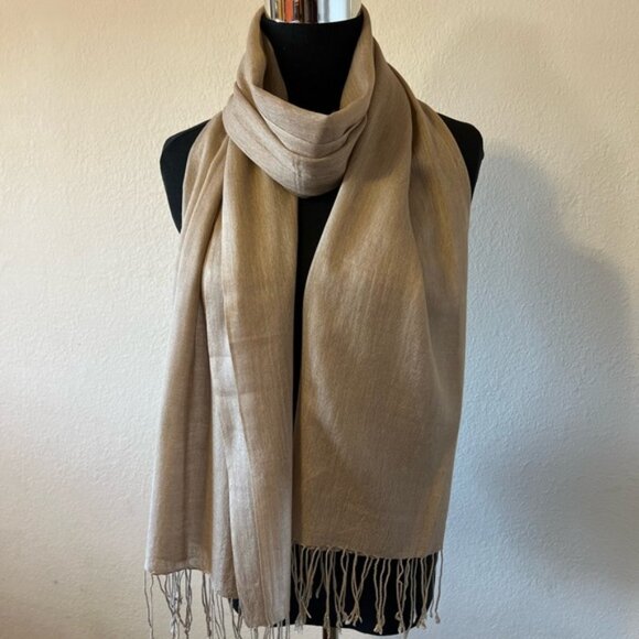 Elegant Tan Scarf - Picture 1 of 4